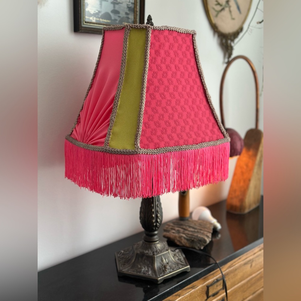 Vintage inspired handmade lampshade
